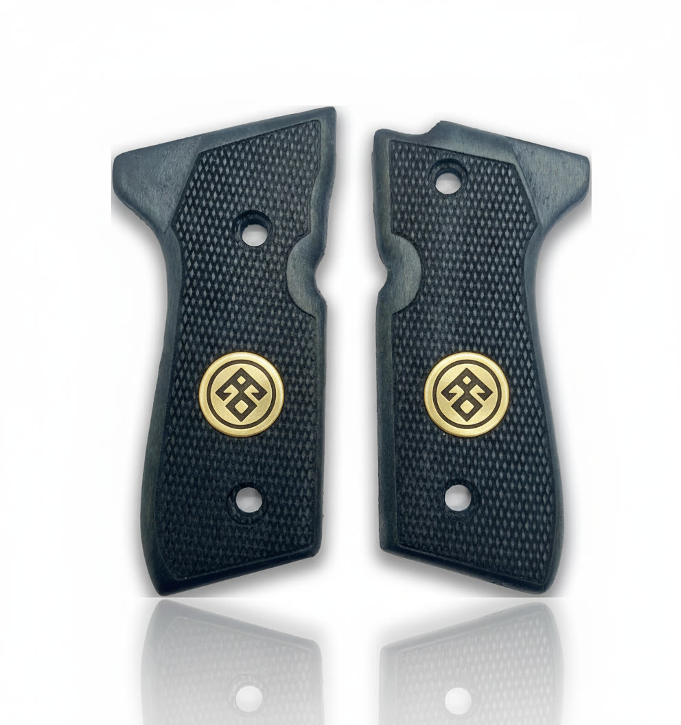 Beretta 92 92F 92FS 96 M9 M9A1 Blue Pistol Grip Metal Logo